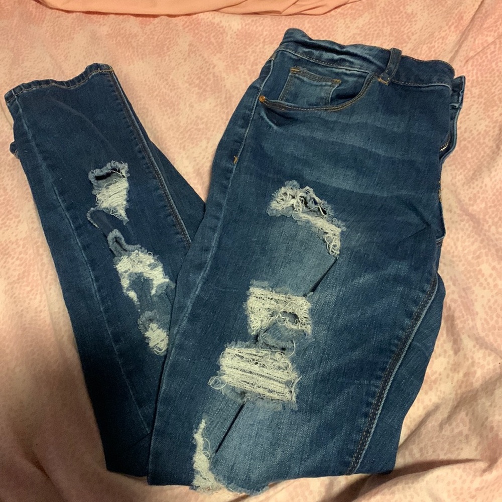 ripped blue fashion nova jeans